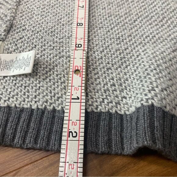 Gray Two Tone Wool Blend Oversized Cardigan Long Flowing Winter Size Small - Picture 11 of 12